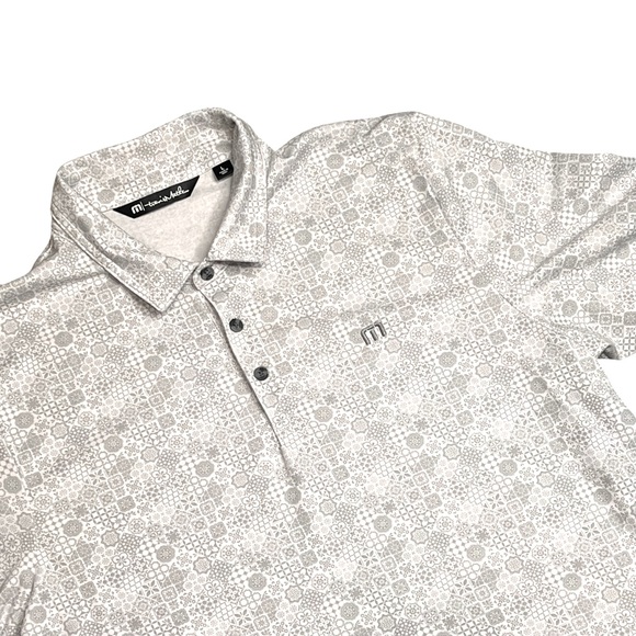 Travis Mathew Other - Travis Matthew Grey & White Floral Golf Polo Mens Large Pima Cotton Blend